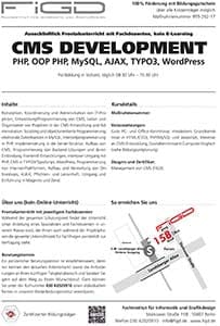FiGD Berlin – Weiterbildung CMS DEVELOPMENT – PHP, OOP PHP, MySQL, AJAX, TYPO3, WordPress